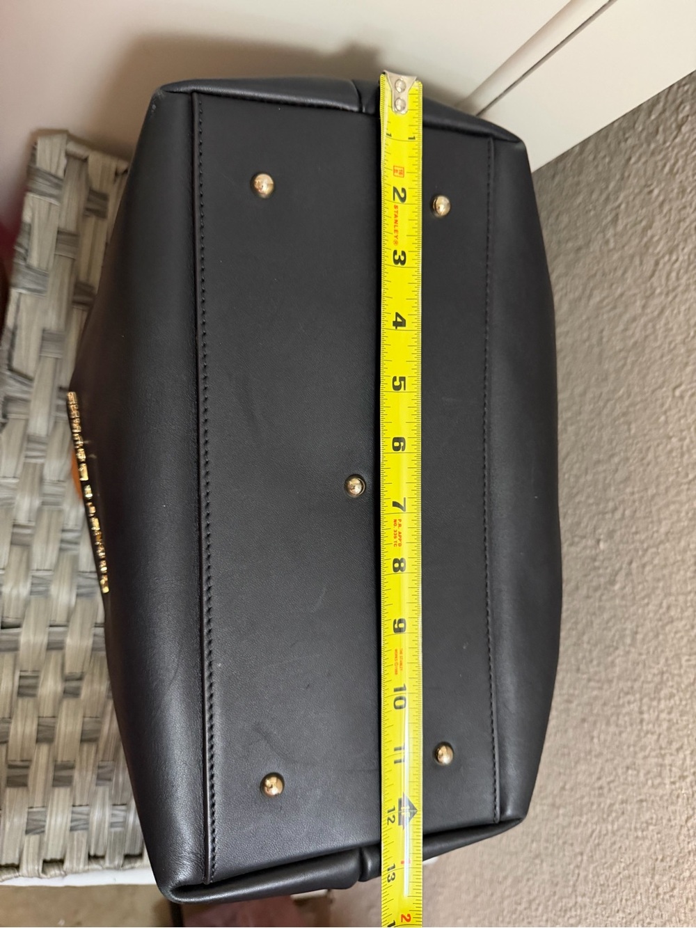 Dooney & Bourke Barlow Black Leather Tote with Brown Trim - Picture 13 of 15